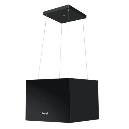 Baridi Square Island Cooker Hood 40cm - Black Model No- DH109