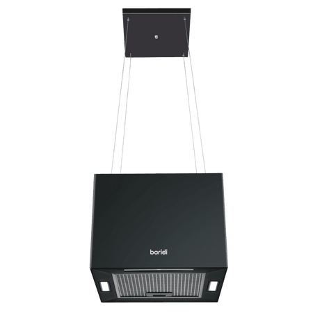 Baridi Square Island Cooker Hood 40cm - Black Model No- DH109