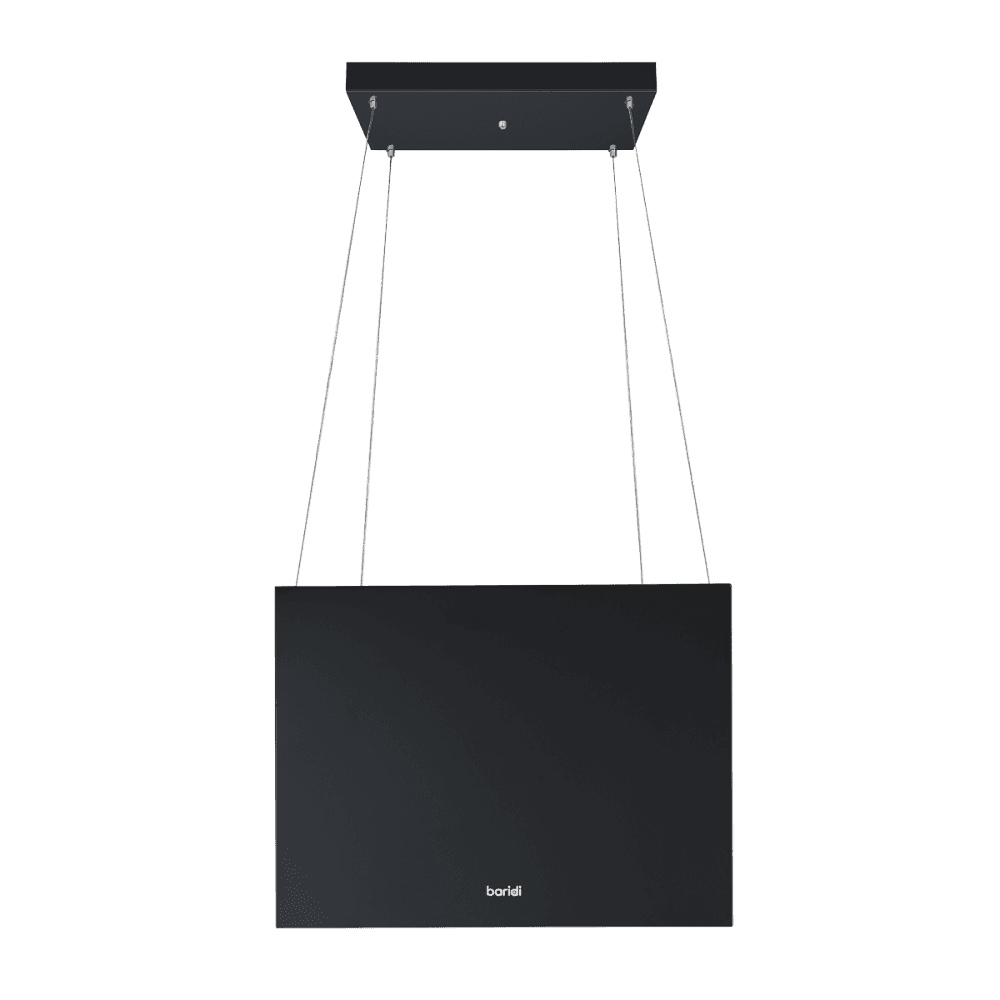 Baridi Square Island Cooker Hood 40cm - Black Model No- DH109