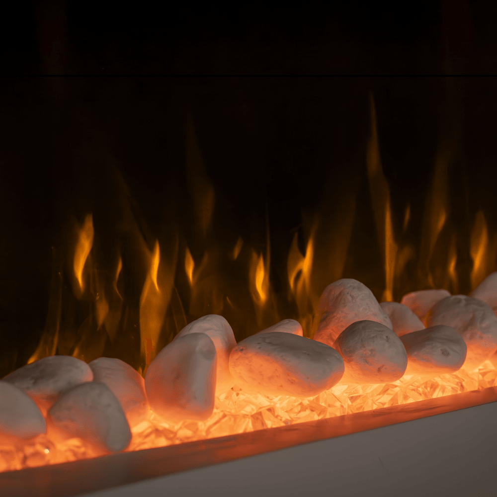 Baridi Wall Mounting Electric Fireplace with LED Flame Effect 52" - Grey Model No- DH112