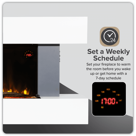 Baridi Wall Mounting Electric Fireplace with LED Flame Effect 52" - Grey Model No- DH112