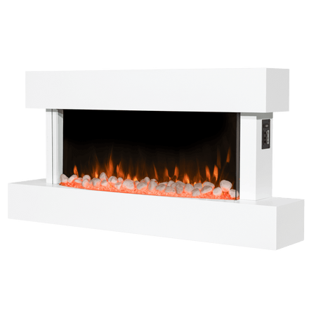 Baridi Wall Mounting Electric Fireplace with LED Flame Effect 46" - White Model No- DH113