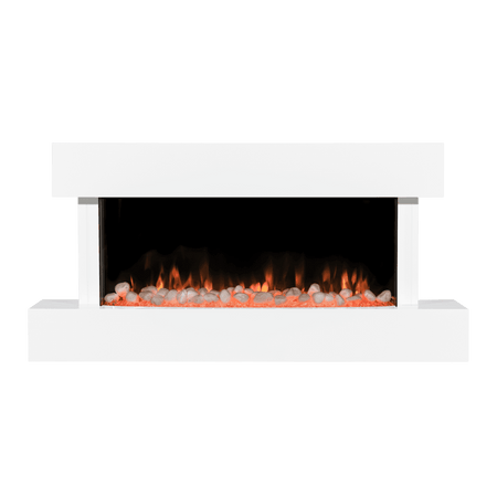 Baridi Wall Mounting Electric Fireplace with LED Flame Effect 46" - White Model No- DH113