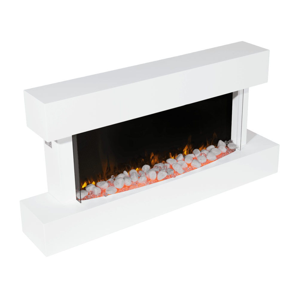 Baridi Wall Mounting Electric Fireplace with LED Flame Effect 46" - White Model No- DH113
