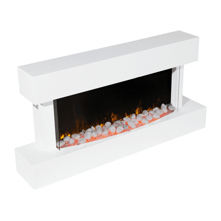 Baridi Wall Mounting Electric Fireplace with LED Flame Effect 46" - White Model No- DH113