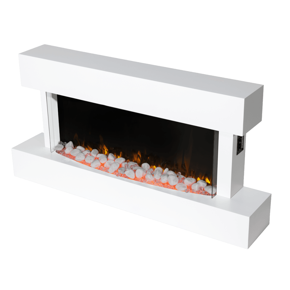 Baridi Wall Mounting Electric Fireplace with LED Flame Effect 46" - White Model No- DH113