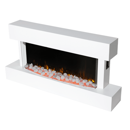 Baridi Wall Mounting Electric Fireplace with LED Flame Effect 46" - White Model No- DH113
