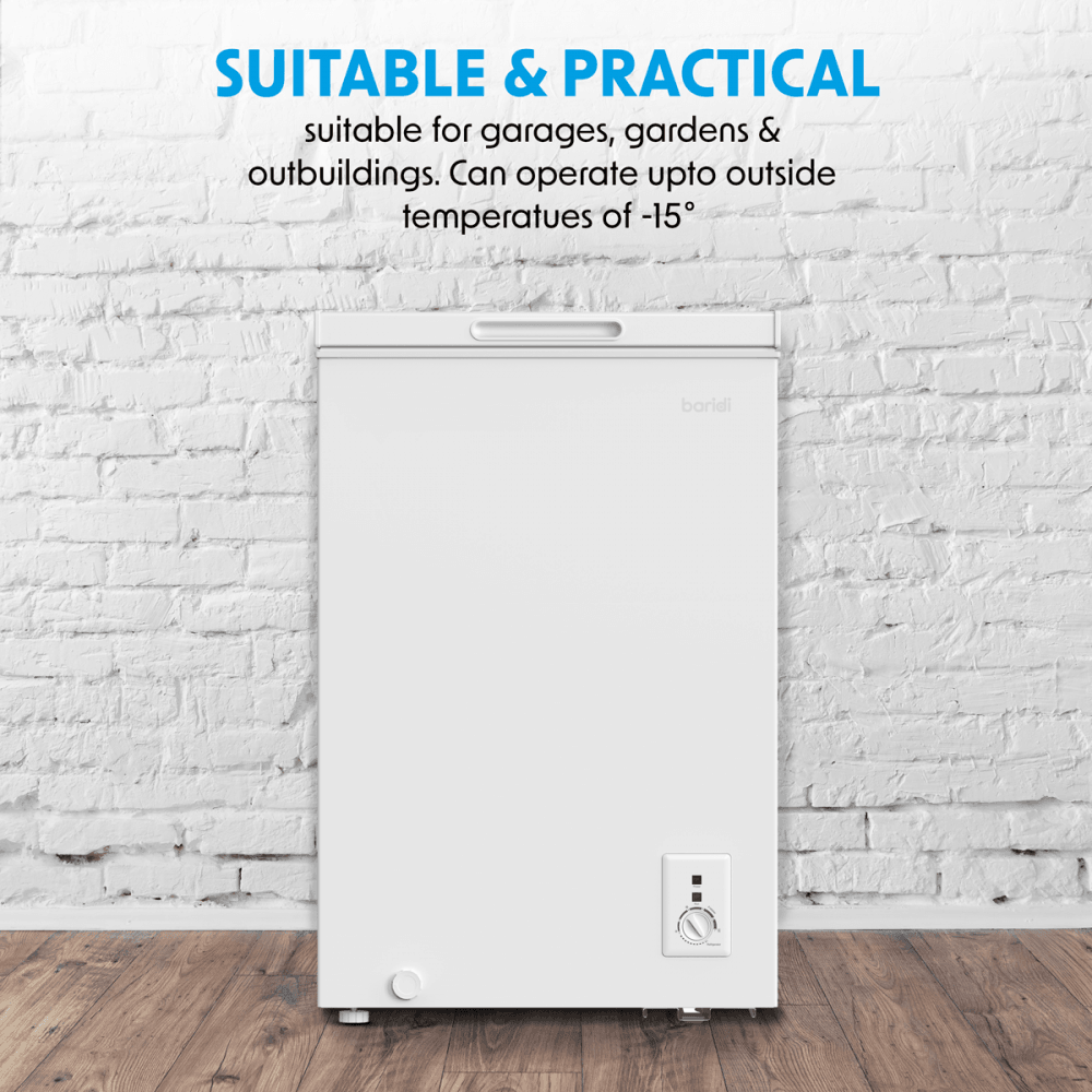 Baridi Freestanding Chest Freezer 99L Capacity - White Model No- DH116