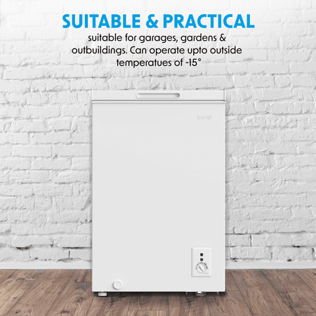 Baridi Freestanding Chest Freezer 99L Capacity - White Model No- DH116