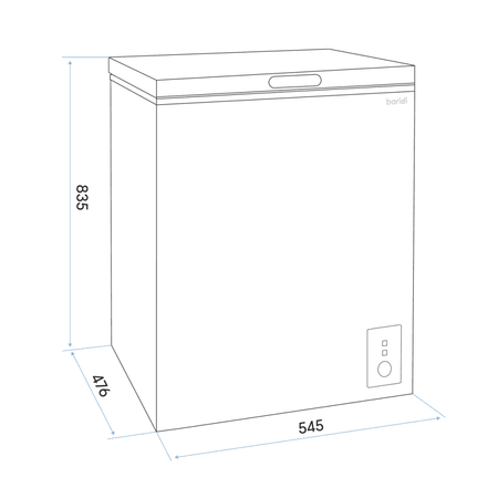 Baridi Freestanding Chest Freezer 99L Capacity - White Model No- DH116