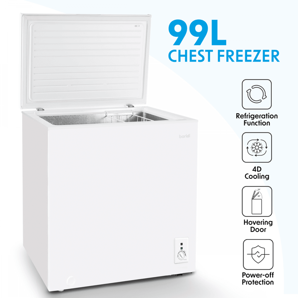 Baridi Freestanding Chest Freezer 99L Capacity - White Model No- DH116