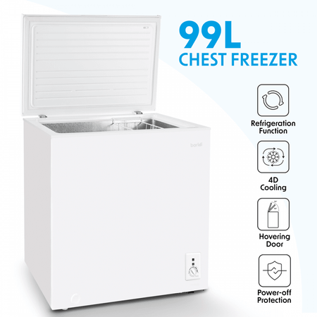 Baridi Freestanding Chest Freezer 99L Capacity - White Model No- DH116