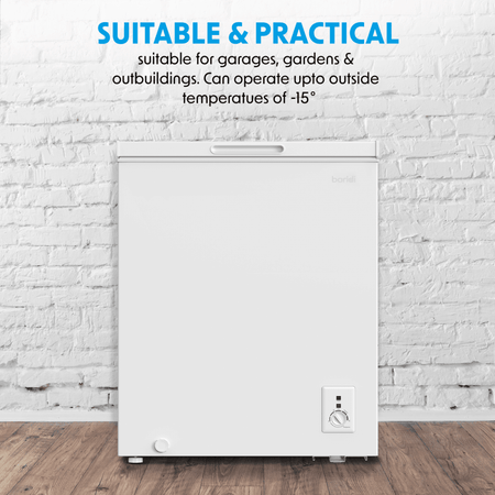 Baridi Freestanding Chest Freezer 142L Capacity - White Model No- DH120