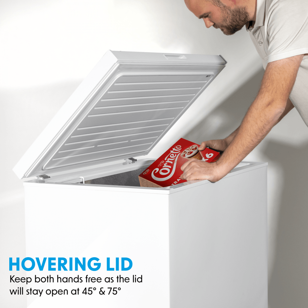 Baridi Freestanding Chest Freezer 142L Capacity - White Model No- DH120