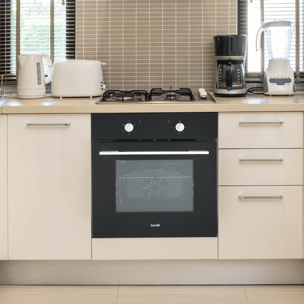 Baridi Integrated Fan-Assisted Electric Oven 60cm 55L Capacity - Black Model No- DH124