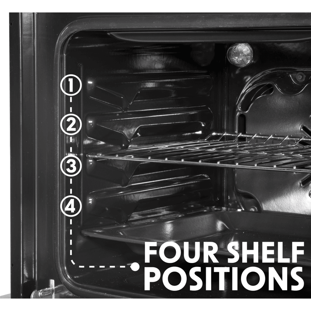Baridi Integrated Fan-Assisted Electric Oven 60cm 55L Capacity - Black/Stainless Steel Model No- DH125