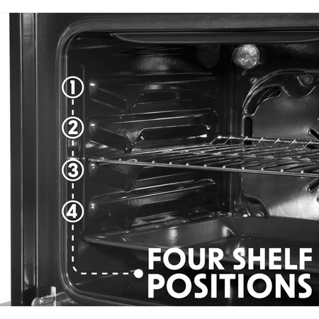 Baridi Integrated Fan-Assisted Electric Oven 60cm 55L Capacity - Black/Stainless Steel Model No- DH125