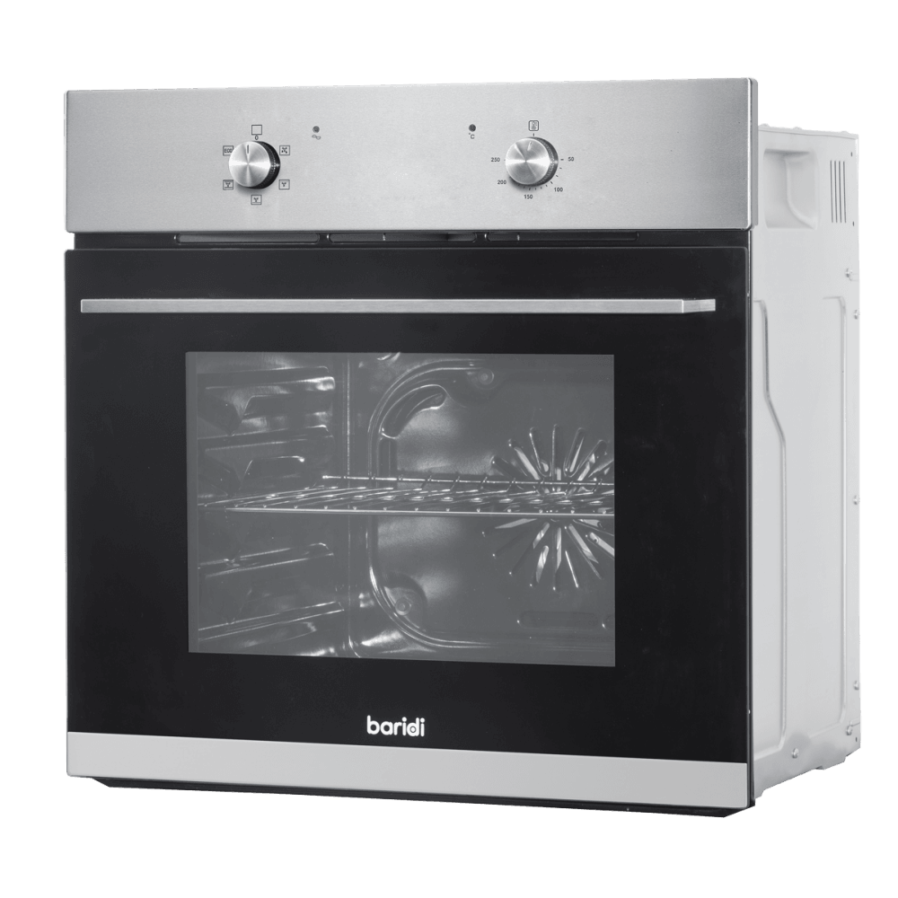 Baridi Integrated Fan-Assisted Electric Oven 60cm 55L Capacity - Black/Stainless Steel Model No- DH125