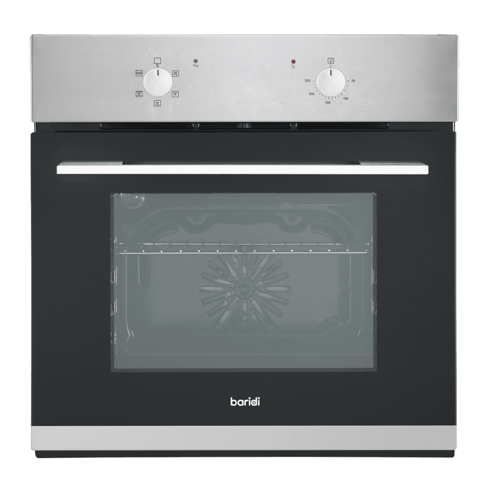 Baridi Integrated Fan-Assisted Electric Oven 60cm 55L Capacity - Black/Stainless Steel Model No- DH125
