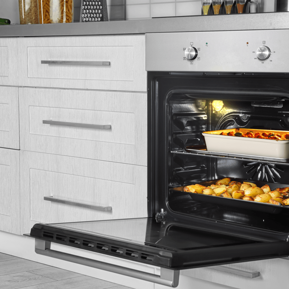 Baridi Integrated Fan-Assisted Electric Oven 60cm 55L Capacity - Black/Stainless Steel Model No- DH125