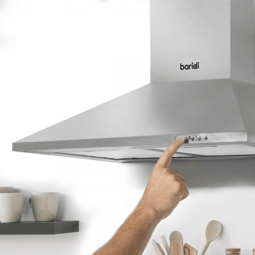 Baridi Cooker Hood with Carbon Filters 60cm - Stainless Steel Model No- DH126