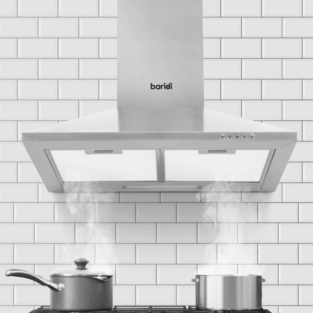 Baridi Cooker Hood with Carbon Filters 60cm - Stainless Steel Model No- DH126