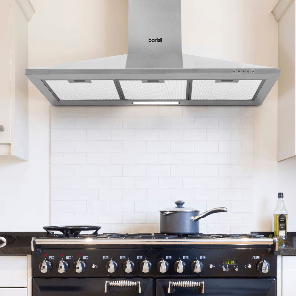 Baridi Cooker Hood with Carbon Filters 90cm - Stainless Steel Model No- DH127
