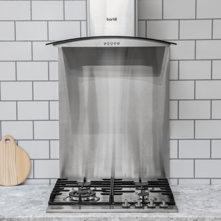 Baridi Curved Glass Cooker Hood with Carbon Filters & LED Lights 60cm - Stainless Steel Model No- DH128