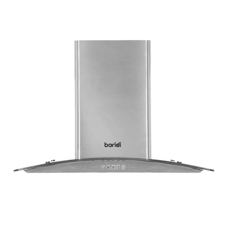 Baridi Curved Glass Cooker Hood with Carbon Filters & LED Lights 60cm - Stainless Steel Model No- DH128