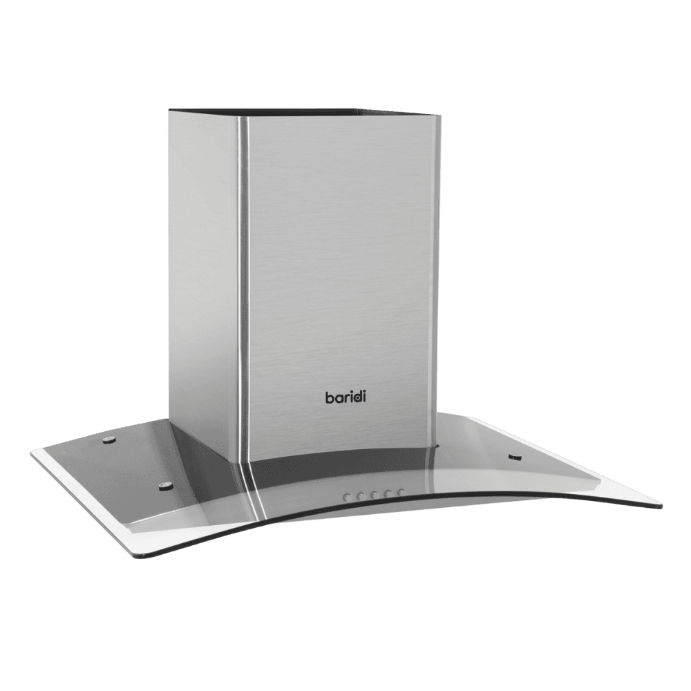Baridi Curved Glass Cooker Hood with Carbon Filters & LED Lights 60cm - Stainless Steel Model No- DH128