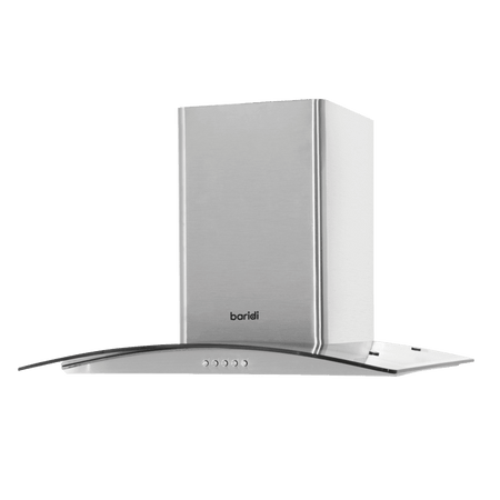 Baridi Curved Glass Cooker Hood with Carbon Filters & LED Lights 60cm - Stainless Steel Model No- DH128