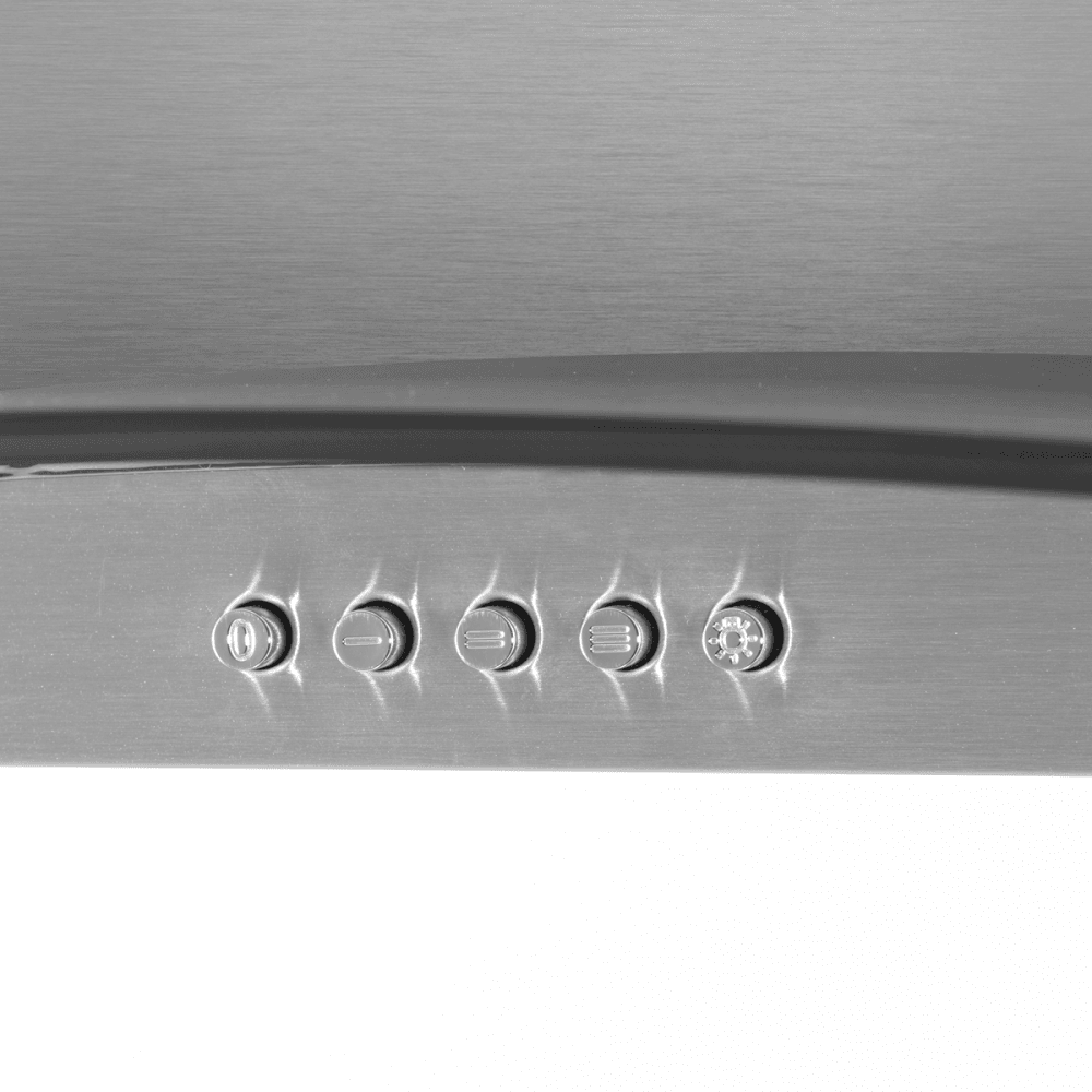 Baridi Curved Glass Cooker Hood with Carbon Filters & LED Lights 60cm - Stainless Steel Model No- DH128