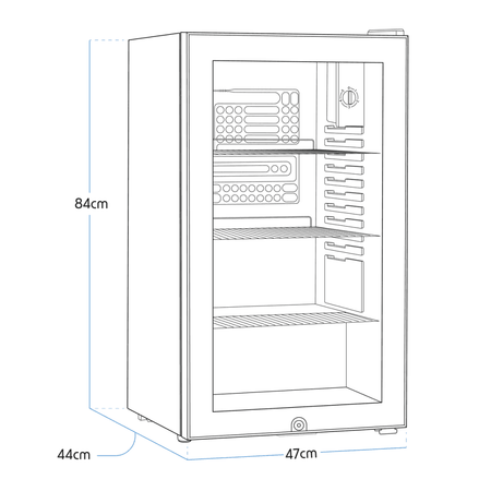 Baridi Wine, Beer & Drinks Fridge 85L Capacity - Black Model No- DH13