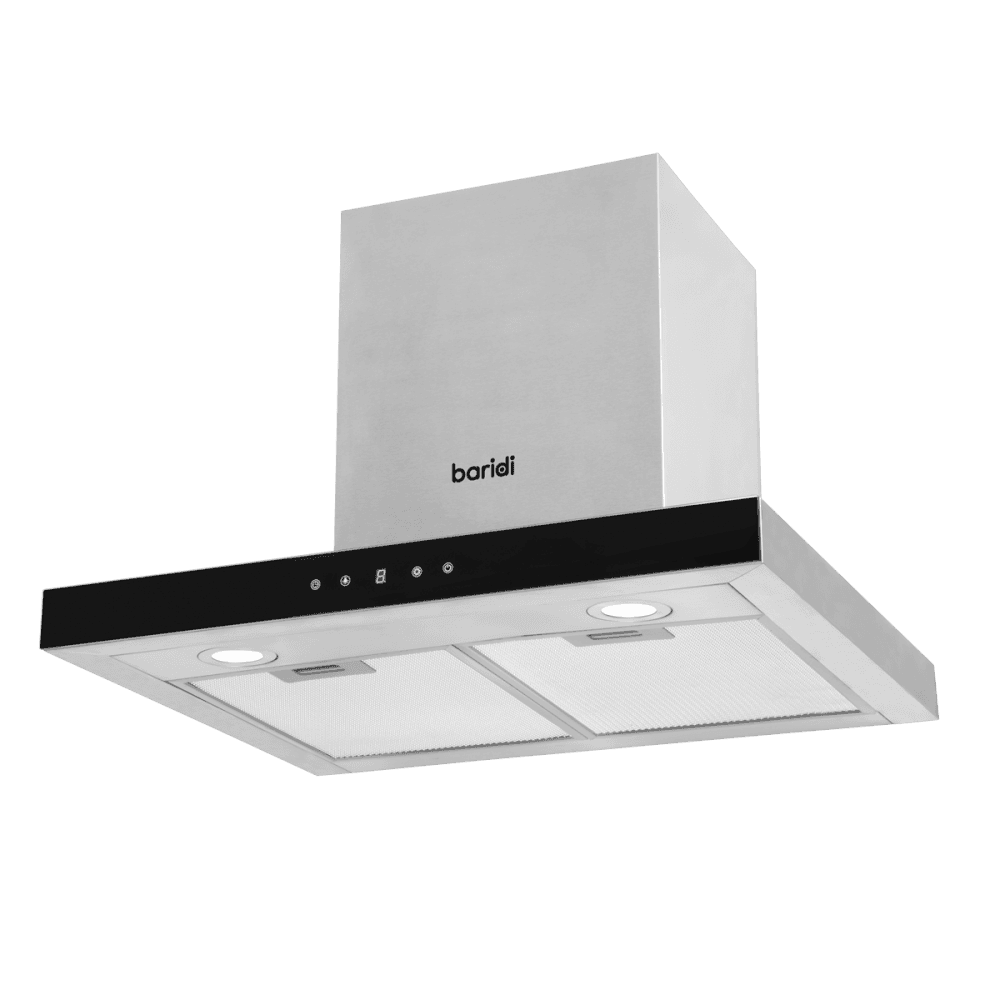 Baridi T-Shape Chimney Cooker Hood with Carbon Filters 60cm - Stainless Steel Model No- DH130
