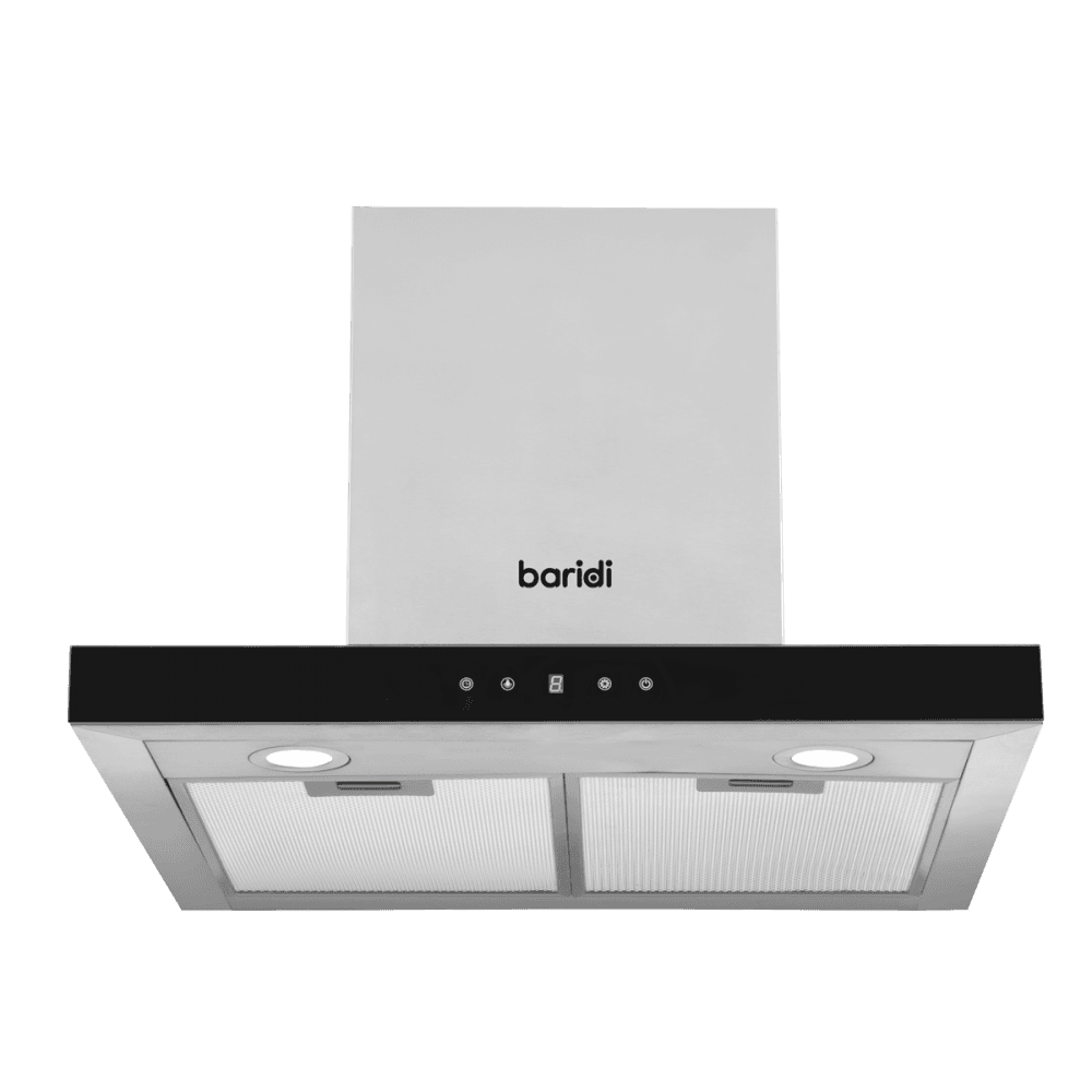 Baridi T-Shape Chimney Cooker Hood with Carbon Filters 60cm - Stainless Steel Model No- DH130