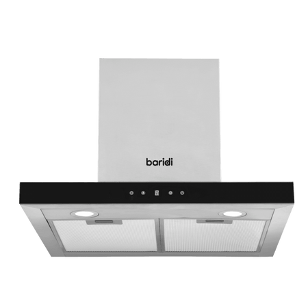 Baridi T-Shape Chimney Cooker Hood with Carbon Filters 60cm - Stainless Steel Model No- DH130