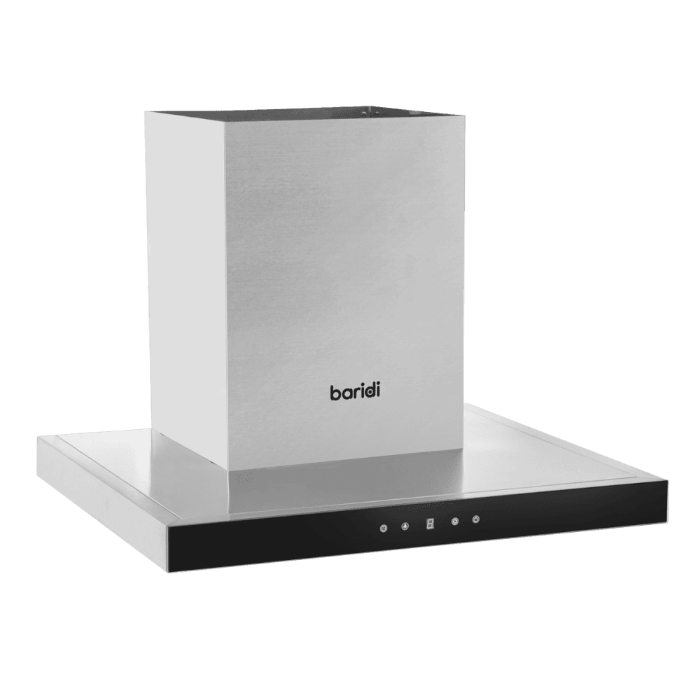 Baridi T-Shape Chimney Cooker Hood with Carbon Filters 60cm - Stainless Steel Model No- DH130