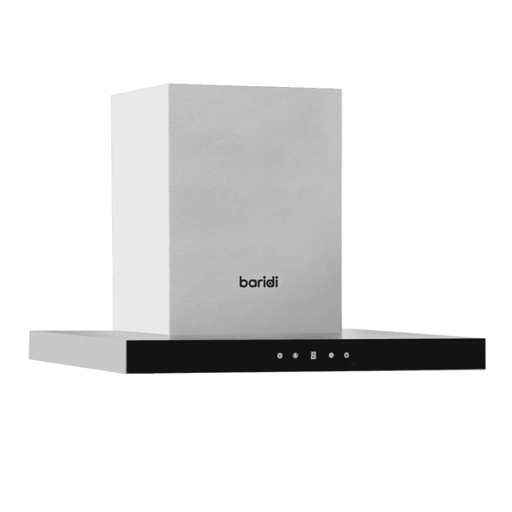 Baridi T-Shape Chimney Cooker Hood with Carbon Filters 60cm - Stainless Steel Model No- DH130