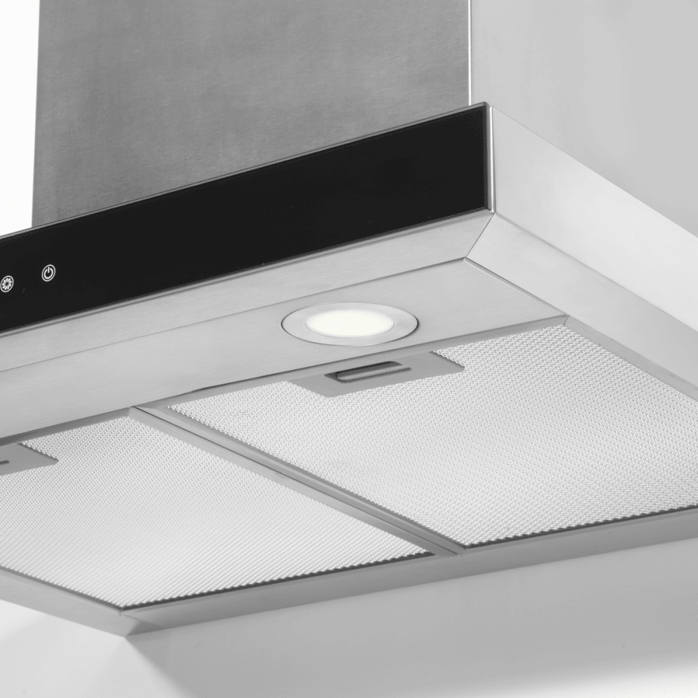 Baridi T-Shape Chimney Cooker Hood with Carbon Filters 60cm - Stainless Steel Model No- DH130