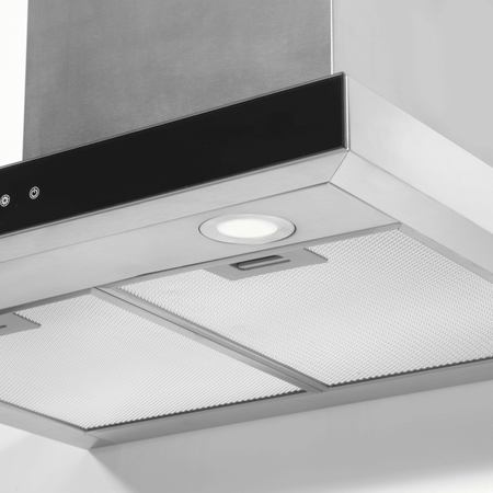 Baridi T-Shape Chimney Cooker Hood with Carbon Filters 60cm - Stainless Steel Model No- DH130