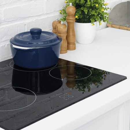 Baridi Integrated Ceramic Hob with 4 Cooking Zones 60cm - Black Glass Model No- DH131