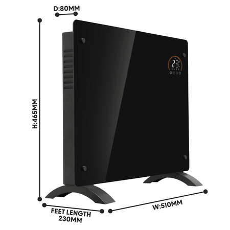 Baridi, Electric Glass Panel Heater, 1000W, Wi-Fi Enabled, Black - DH135 Model No- DH135