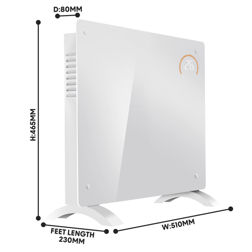Baridi, Electric Glass Panel Heater 1000W/230V - DH136 Model No- DH136