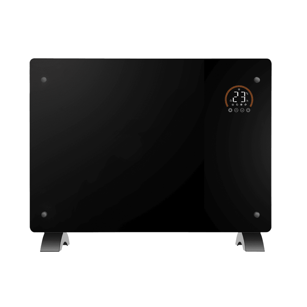 Baridi Electric Glass Panel Heater, 1500W, Thermostat Controlled 24Hr 7 Day Timer, Wi-Fi Enabled, Remote Control, Black - DH137 Model No- DH137