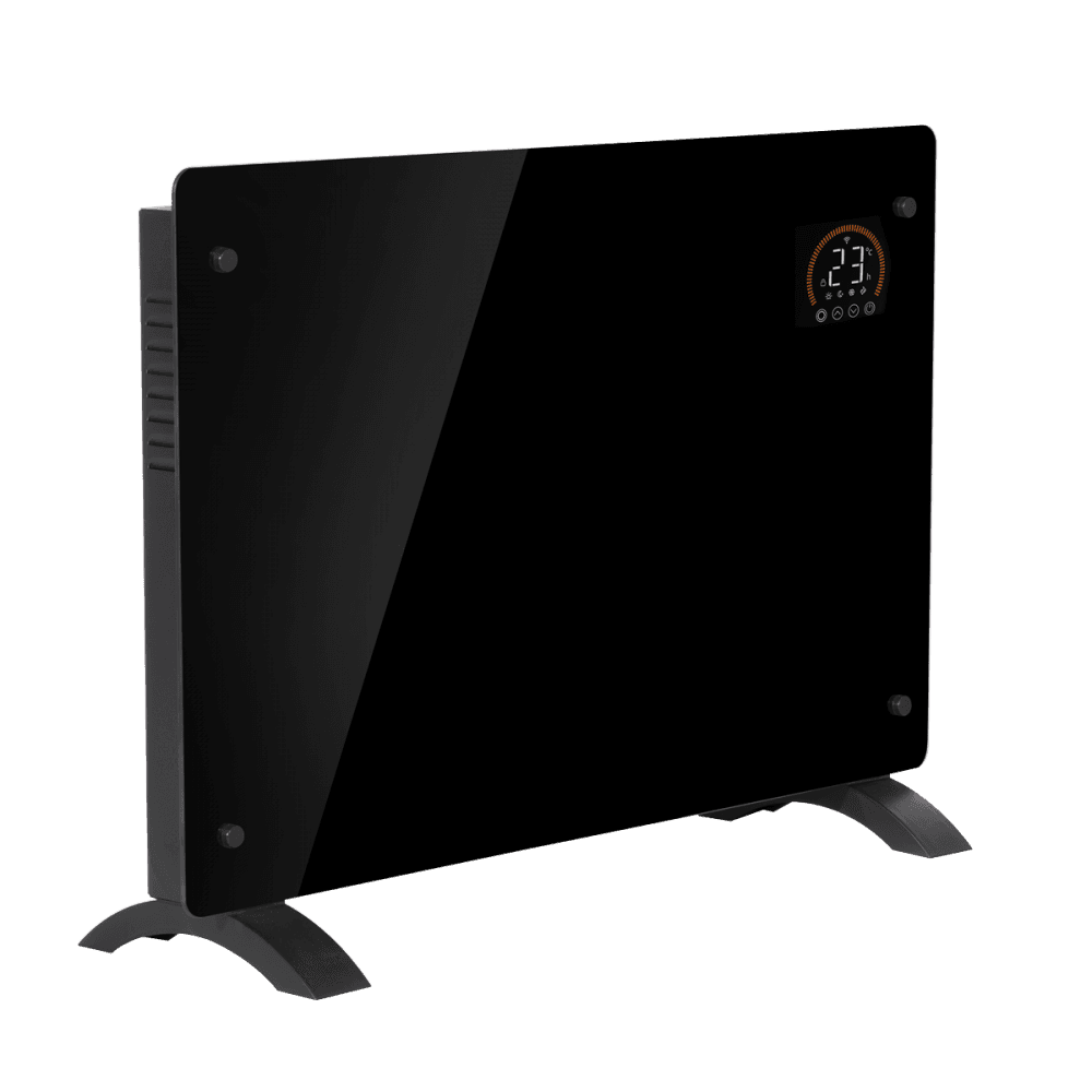 Baridi Electric Glass Panel Heater, 1500W, Thermostat Controlled 24Hr 7 Day Timer, Wi-Fi Enabled, Remote Control, Black - DH137 Model No- DH137