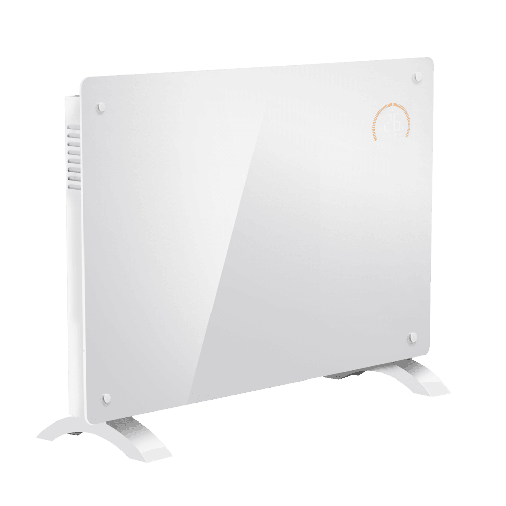 Baridi Electric Glass Panel Heater, 1500W, Thermostat Controlled 24Hr 7 Day Timer, Wi-Fi Enabled, Remote Control, White Model No- DH138