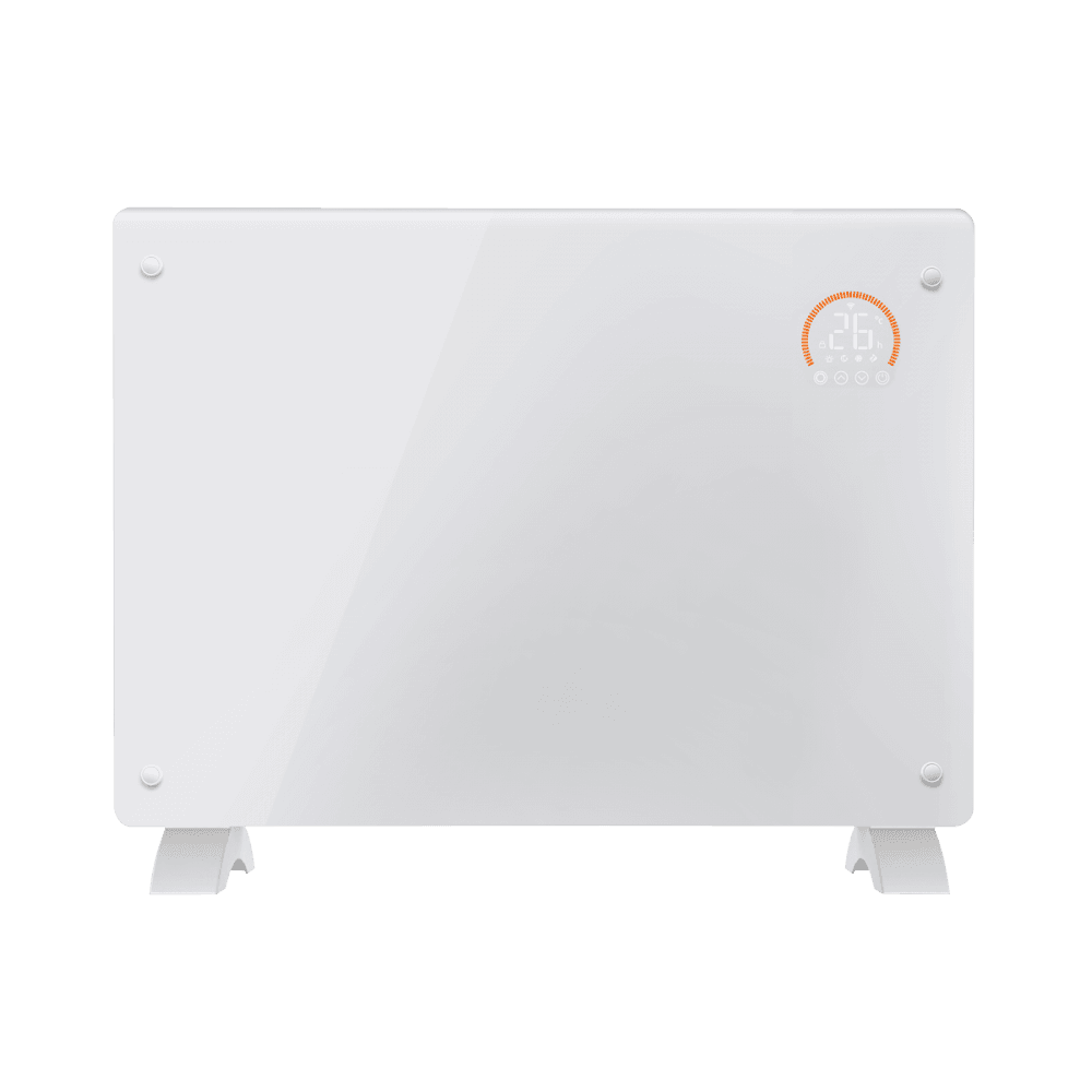 Baridi Electric Glass Panel Heater, 1500W, Thermostat Controlled 24Hr 7 Day Timer, Wi-Fi Enabled, Remote Control, White Model No- DH138