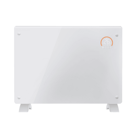 Baridi Electric Glass Panel Heater, 1500W, Thermostat Controlled 24Hr 7 Day Timer, Wi-Fi Enabled, Remote Control, White Model No- DH138