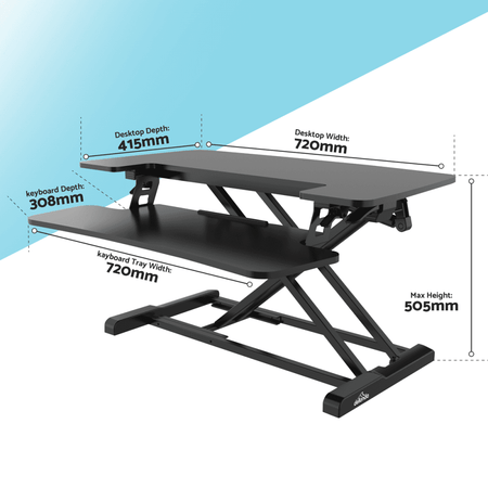 Dellonda 71cm Adjustable-Height Standing Desk Riser 15kg Capacity Model No- DH14