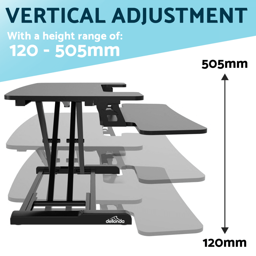 Dellonda 71cm Adjustable-Height Standing Desk Riser 15kg Capacity Model No- DH14